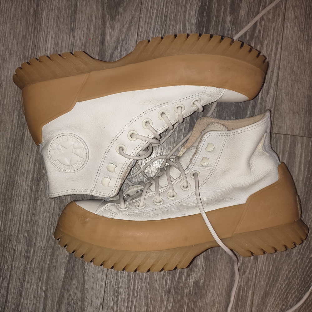 Converse Women's White and Tan High-Top Sneakers